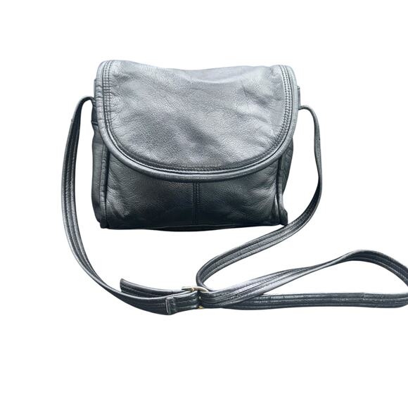 Wilsons Leather Black Genuine Leather Crossbody Shoulder Bag Small Purse - Picture 1 of 12